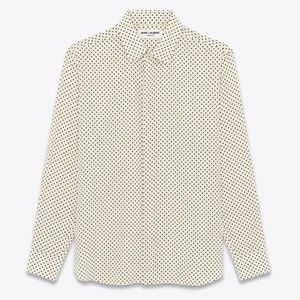 YSL SILK SHIRT IN DOTTED CREPE DE CHINE